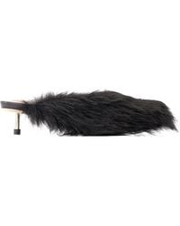 Simone Rocha - Schoenen ,Zwart ,Leer Faux Fur Grip Mule Hak - Lyst