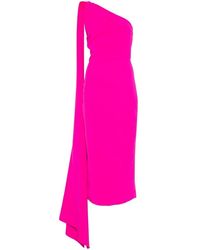 Solace London - Magenta rosa one-shoulder kleid mit schal - Lyst