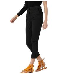Donna Abbigliamento da Pantaloni casual PantaloneOttodAme in Materiale sintetico di colore Nero eleganti e chino da Pantaloni capri e cropped 