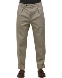 Berwich - Stretch Katoenen Gewassen Broek Met Cropped Been - Lyst