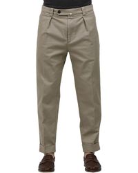 BERWICK  1707 - Stretch-Baumwolle Gewaschene Overfit-Cropped-Hose - Lyst