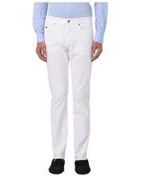 HUGO - Witte Slim Fit Boss Broek - Lyst