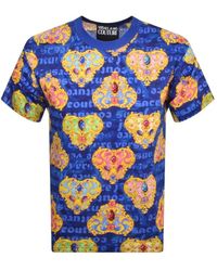 Versace - Blaues heart couture tee - Lyst