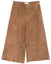 Ami Paris - Bruine Suède Wijde Pijp Broek - Lyst