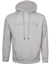 Lanvin - Mastic baumwoll-hoodie mit logo - Lyst
