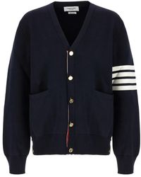Thom Browne - Truien & Vesten ,Blauw ,Katoen Stijlvolle Gebreide Collectie - Lyst