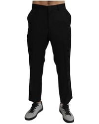 Dolce & Gabbana - Black Cotton Wool Formal Dress Pants - Lyst