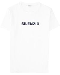 Aspesi - Tops ,Wit ,Katoen Silenzio Ronde Hals T-Shirt - Lyst