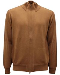 Alpha Studio - Cardigan Wol Volledige Rits Trui - Lyst