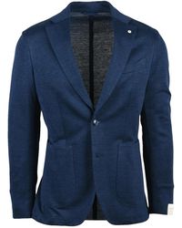 L.B.M. 1911 - L.B. 1911, ,Jassen ,Blauw ,Katoen Giacca Stondata - Lyst