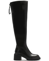 Kazar - Schwarze Lederstiefel Mit Einem Schaft Unter Dem Knie - Lyst