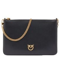 Pinko - Schwarze love birds diamond cut umhängetasche,love birds diamond cut schultertasche - Lyst