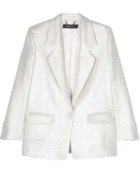 FEDERICA TOSI - Argento blazer in cotone laminato con un bottone - Lyst