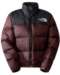 The North Face - Donkerbruine Retro Nuptse Jas - Lyst