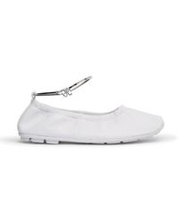 Fabi - Schoenen ,Wit ,Leer Witte Leren Ballerina Schoen - Lyst