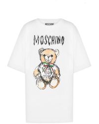 Moschino - Tops ,Wit ,Katoen Witte Teddy Bear T-Shirt - Lyst