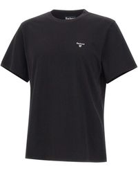 Barbour - Tops ,Zwart ,Katoen Essentieel Sport T-Shirt - Lyst