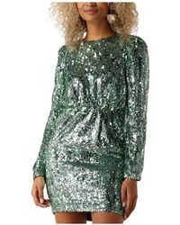 SELECTED - Kleedjes ,Groen ,Pailletten Groene Mini Jurk Met Pailletten - Lyst