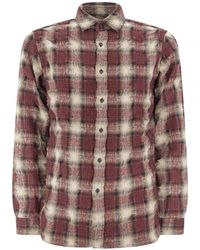 Xacus - Gedrukt Katoen En Wol Shirt - Lyst