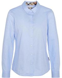 Barbour - Overhemden ,Blauw ,Katoen Katoenen T-Shirt Met Stijl Lsh 1409 - Lyst