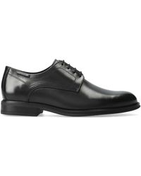 Mephisto - Zwarte Leren Veterschoen Voor - Lyst