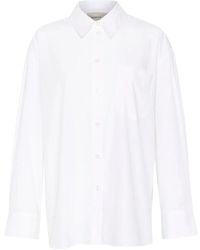 Gestuz - Overhemden ,Wit ,Katoen Oversized Wit Overhemd Met Knoopsluiting - Lyst