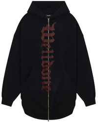 we11done - Gothic logo schwarzer hoodie pullover - Lyst