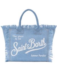 MC2 Saint Barth - Tassen ,Blauw ,Katoen Vanity Regular Tote - Lyst