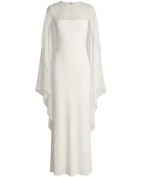 Alberta Ferretti - Lange Jurk Met Transparante Chiffon Mouwen - Lyst