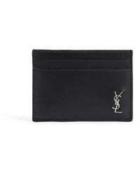 Saint Laurent - Tiny Monogram Leather Card Case - Lyst