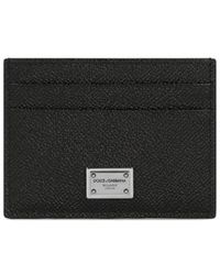 Dolce & Gabbana - Schwarzer Kartenhalter Mit Logoplakette - Lyst