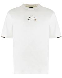 BOSS - Katoenen T-Shirt Met Ronde Hals - Lyst