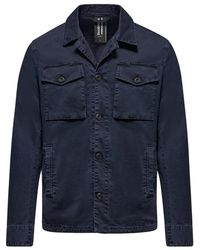 Bomboogie - Jassen ,Blauw ,Katoen Stretch Gabardine Jacket - Lyst
