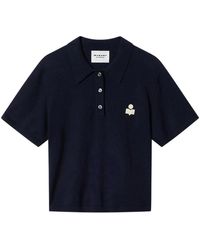 Isabel Marant - Tops ,Blauw ,Katoen Althea Button Logo Polo Top - Lyst