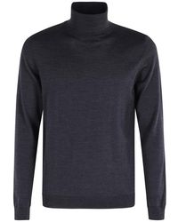 Roberto Collina - Truien & Vesten ,Blauw ,Denim Denim Coltrui Trui Dolcevita - Lyst