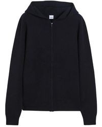 Aspesi - Hoodies & Sweatvesten ,Blauw ,Katoen Wool And Cotton Zip Hoodie - Lyst