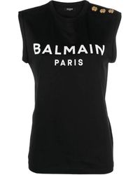 Balmain - T-Shirt aus umweltfreundlicher Baumwolle mit aufgedrucktem -Logo - Lyst