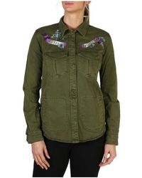 Guess - Leichte jacke für frauen mit knopfverschluss und langen ärmeln - Lyst