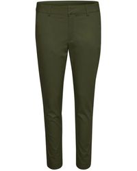 Kaffe - Broeken ,Groen ,Slim Fit Chino Broek Bosnacht - Lyst