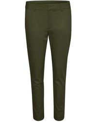 Kaffe - Broeken ,Groen ,Slim Fit Chino Broek Bosnacht - Lyst