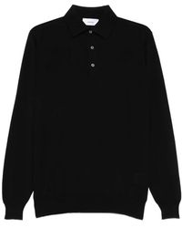 Lardini - Tops ,Zwart ,Wol Lange Mouwen Gebreide Polo - Lyst