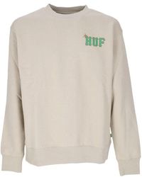 Huf - Sand Crewneck Sweatshirt Mit Ikonischem Logo - Lyst