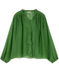 Oltre - Zijden En Viscose Voile Blouse - Lyst