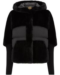 CESARE GASPARI - Jassen ,Zwart ,Wol Oversized Faux Fur Jas - Lyst