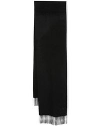 Max Mara - Schwarzer Kaschmir Bestickter Logo Schal - Lyst