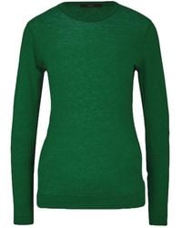 Windsor. - Truien & Vesten ,Groen ,Wol Wollen Shirt Met Ronde Hals En Stretch - Lyst