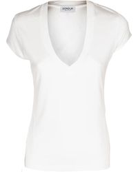 Dondup - Figurbetontes T-Shirt Mit V-Ausschnitt - Lyst