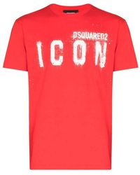 DSquared² - Rotes logo print t-shirt dsqua2 - Lyst