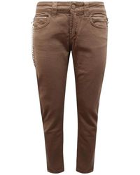 Dondup - Groene Geverfde Slim-Fit Broek Thia - Lyst