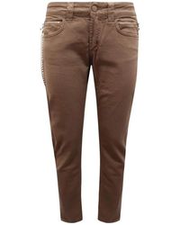 Dondup - Groene Geverfde Slim-Fit Broek Thia - Lyst